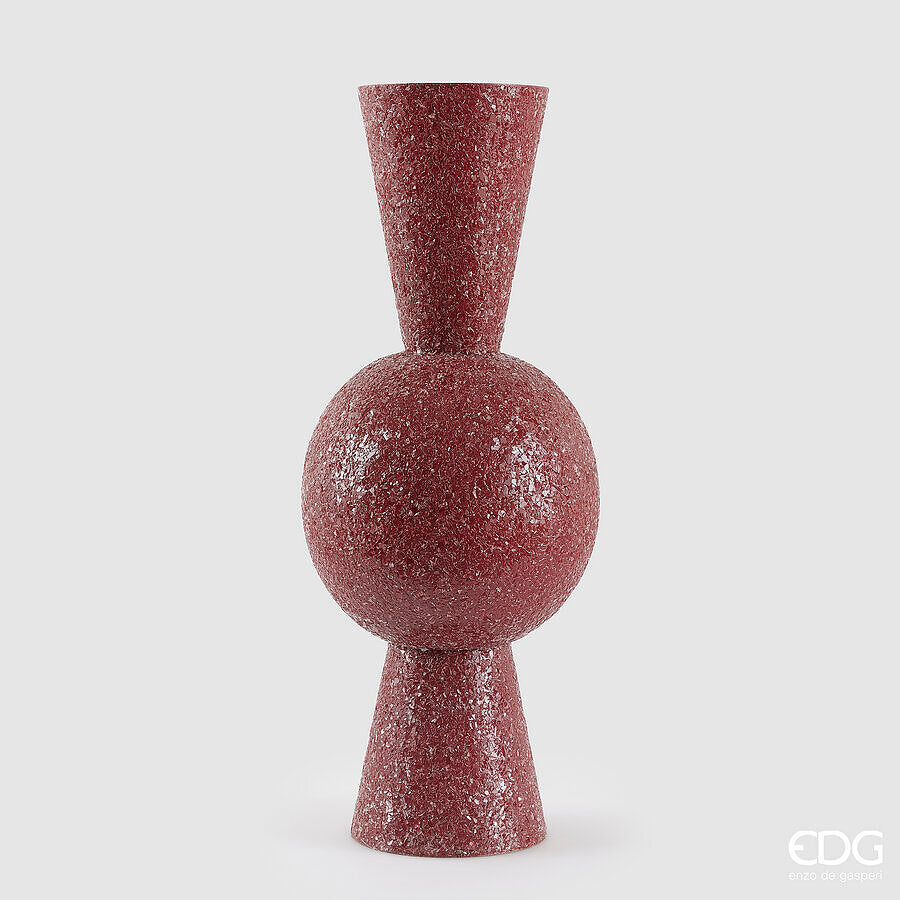 edg enzo de gasperi edg enzo de gasperi vaso crackle geometrir h 66 cm d 26 cm metallo dark pink ean 8059824541871
