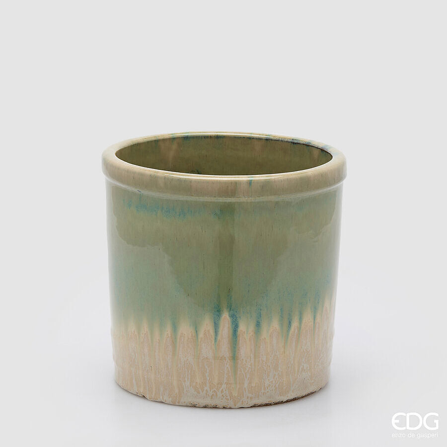 edg enzo de gasperi edg enzo de gasperi vaso glaze cilindro h 23 cm d 245 cm ceramica waterproof colore lime ean 8059824609830