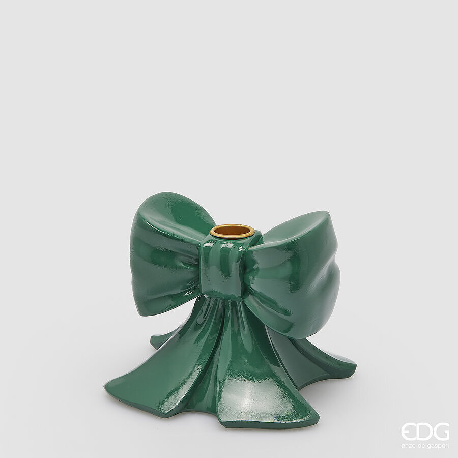 edg enzo de gasperi portacandela fiocco h 11 cm l 13 cm l 13 cm verde ean 8059824423719
