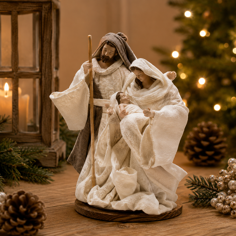 EDG Enzo De Gasperi Natividad Lord Navidad con Base H 17 Cm Marfil