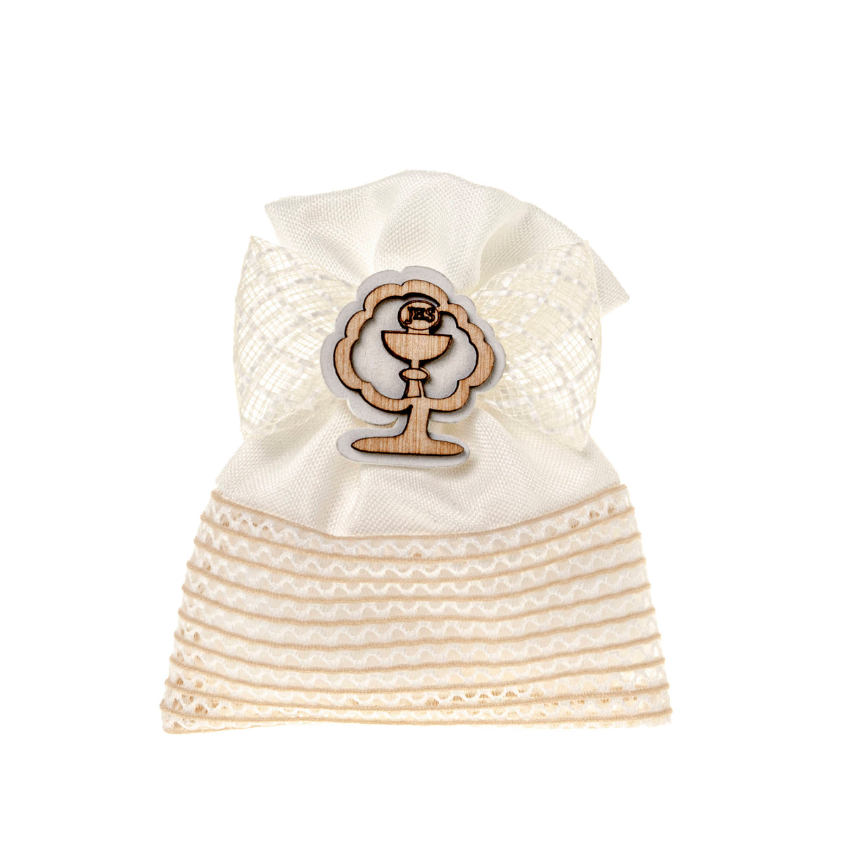 etm etm sacchetto satino bag comunione bomboniera portaconfetti 9 x 11 cm bianco 12 pz ean 8057500589223