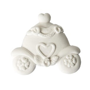 Carrozza gesso Etm bianca 3,5cm, conf. 12 pz, opaca e personalizzabile. Ideale per bomboniere battesimo e matrimonio. ean 8055515537543