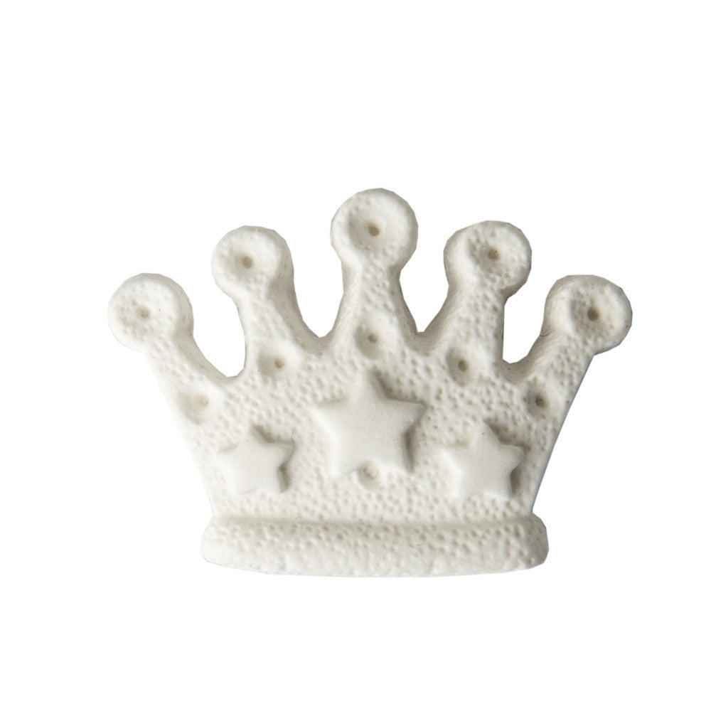Corona in gesso ETM bianca 3 cm, set 12 pz: bomboniera e decorazione cerimonia personalizzabile.