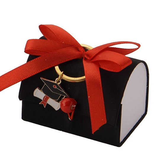 larcolaio larcolaio scatola box con portachiavi bomboniera 7 x 5 cm portaconfetti laurea nera 1 pz ean 8059558631268