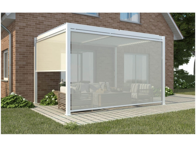 Cortina Oscurecedora Autoenrollable L'Arcolaio Pérgola Textilene 4m Blanca