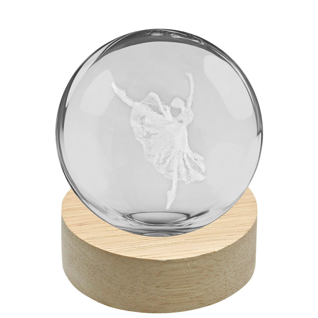 linea due elle linea due elle lumetto a sfera ballerina con base in legno d 6 cm h 8 cm bomboniera lampada decorativa elegante ean 8033551046502