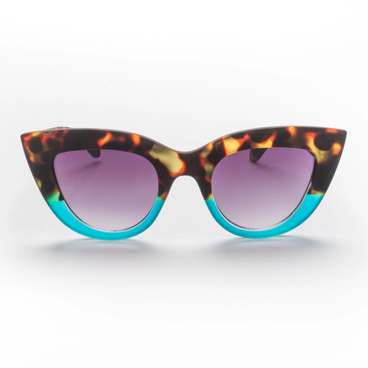 okkia okkia occhiale da sole premontato gatto big frame mod claudia havana blue ean 8052862284847