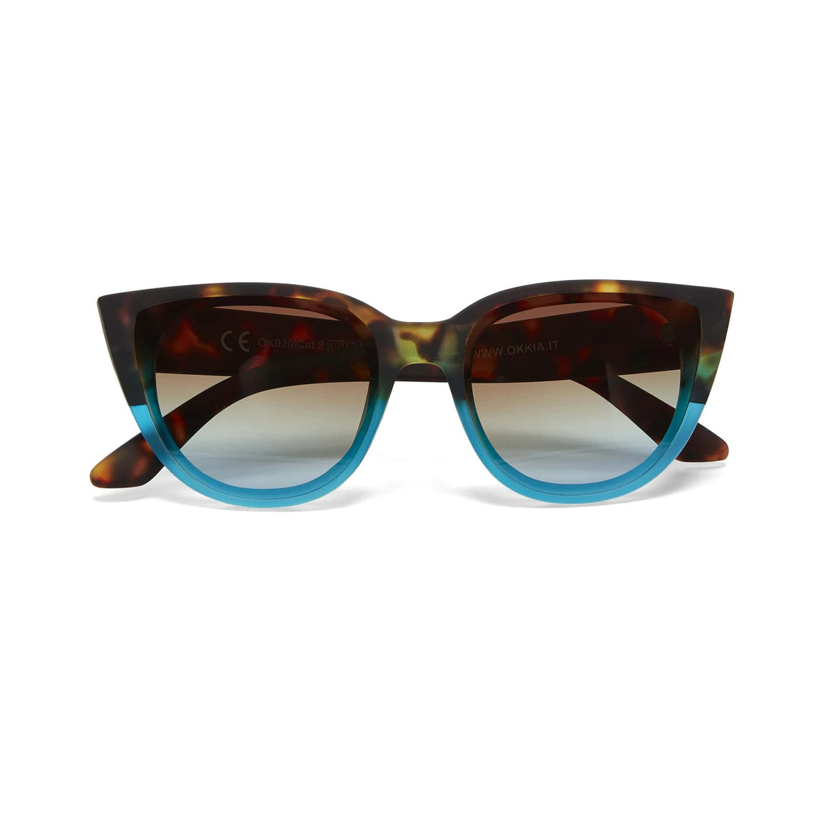 okkia okkia occhiale da sole premontato gatto lite mod silvia havana blue ean 8052862288951