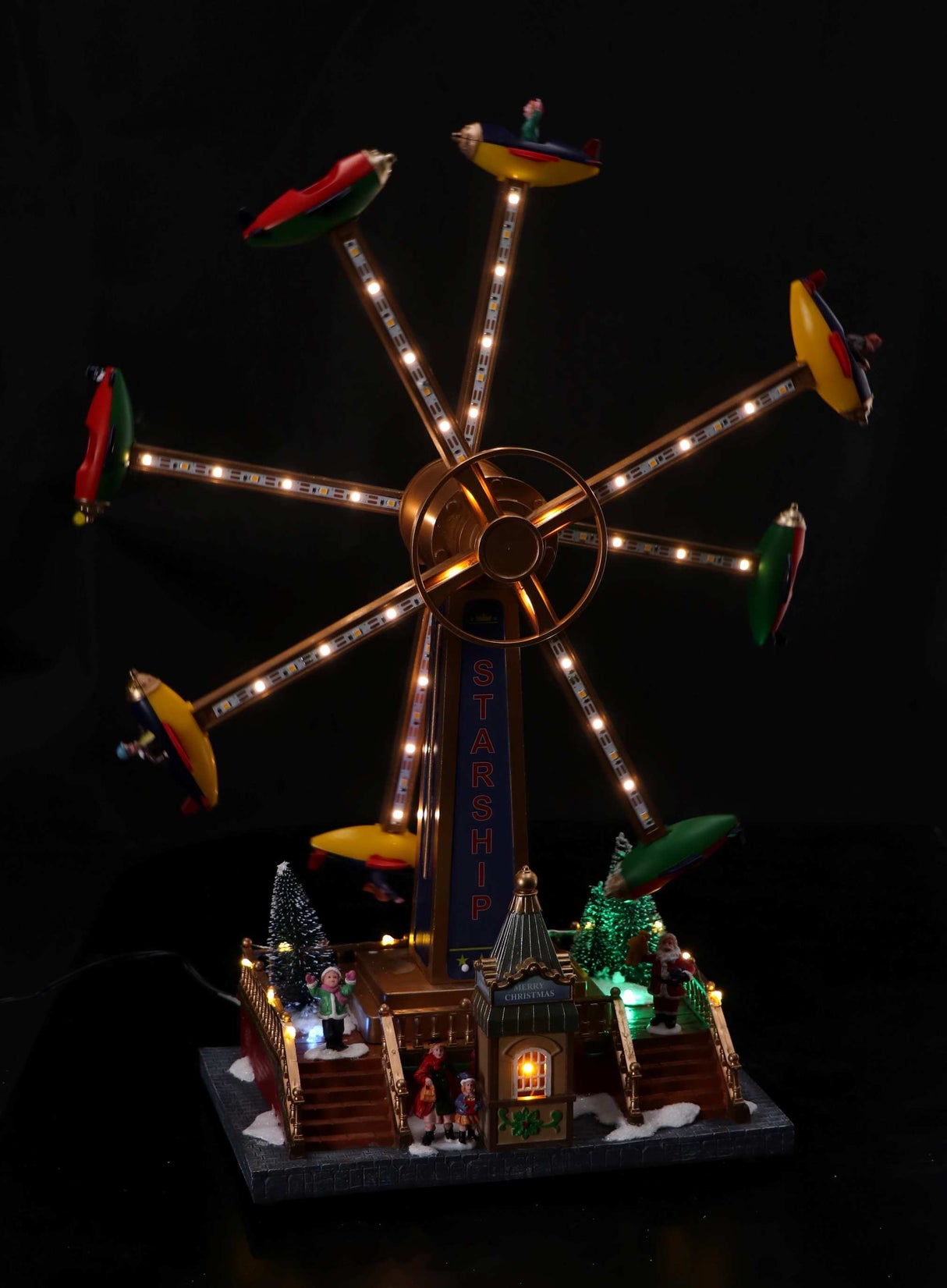 regalo italiano regalo italiano giostra natale con 77 led 37 x 19 cm h 48 cm multicolor ean 8057586155398