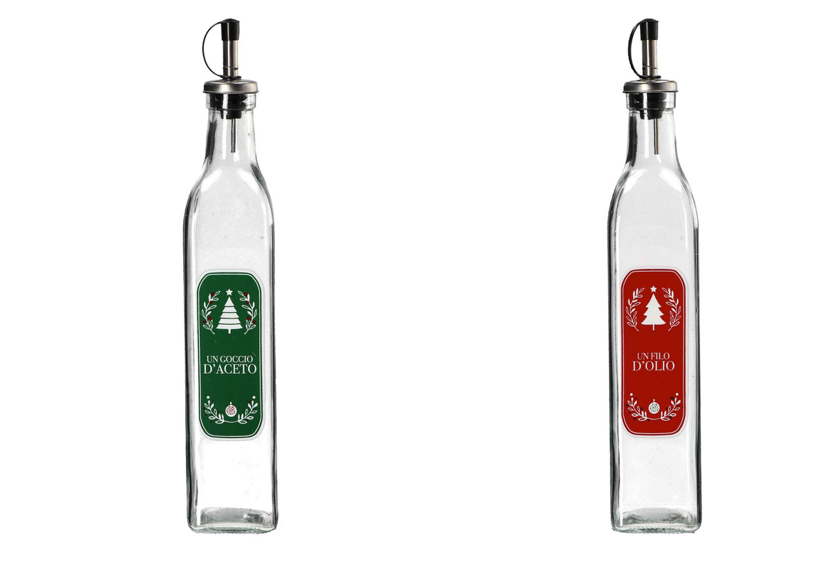 regalo italiano regalo italiano oliera o acetiera natale merry christmas ass 500 ml 6 x 6 cm h 31 cm trasparente 1 pz ean 8057586165823