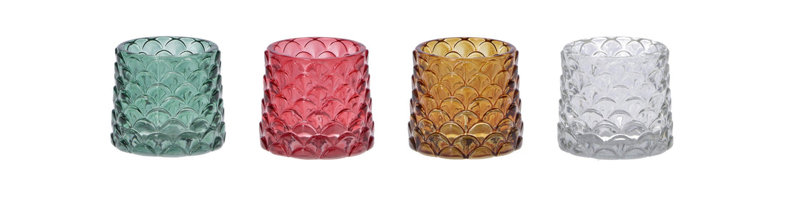 regalo italiano regalo italiano porta tealight ass d 8 cm h 7 cm vetro multicolor 1 pz ean 8057586098619