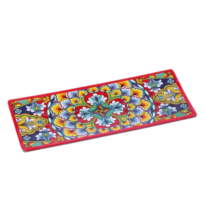 regalo italiano regalo italiano vassoio rettangolare rian in melamina 27 x 11 cm h 2 cm rosso blu ean 8057586160590