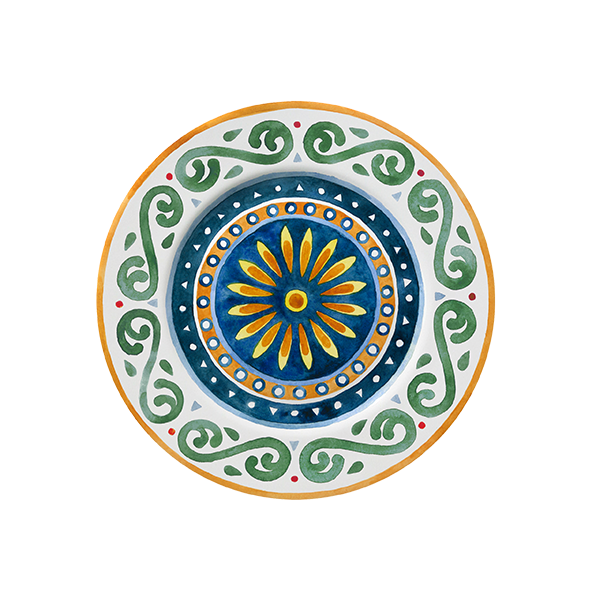 saturnia saturnia collezione capri piatto piano d 26 cm h 2 cm porcellana ischia decorata ean 8003342035817