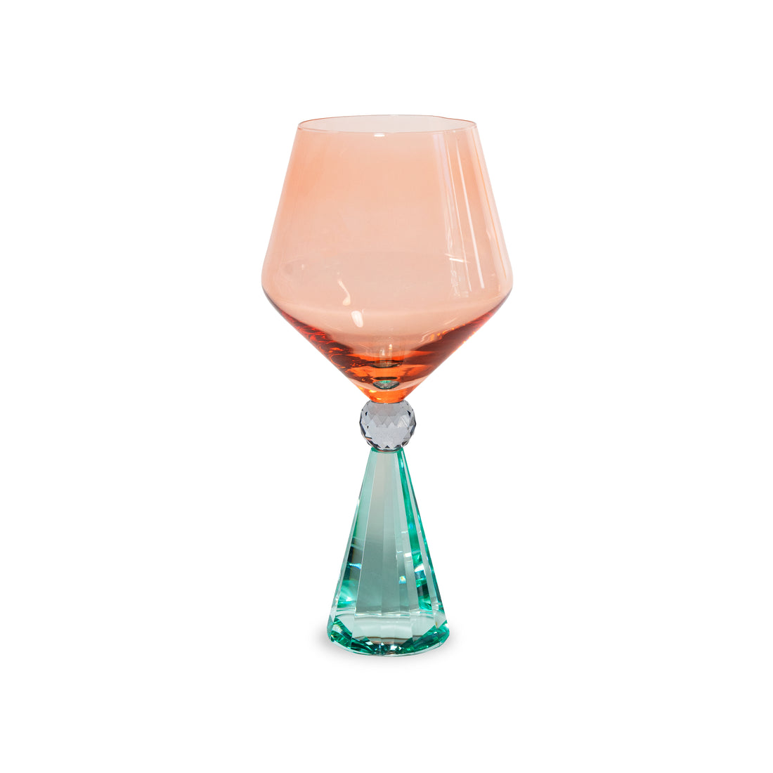 wd lifestyle wd lifestyle calice per gin tonic in verto base effetto diamante azzurro pesca ean 8055035683997