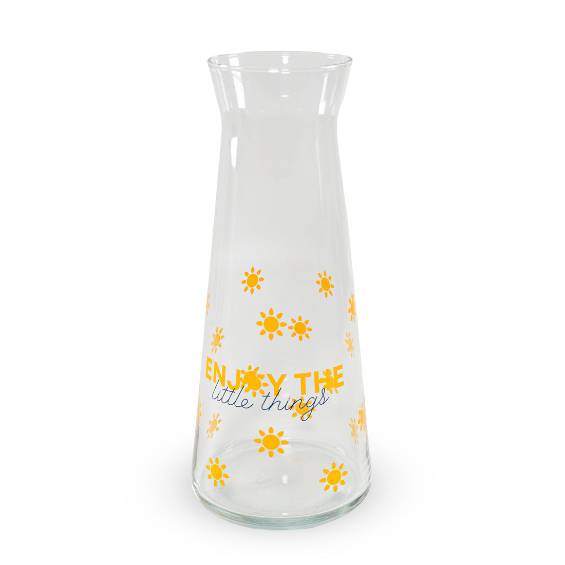 wd lifestyle wd lifestyle caraffa in vetro decorata 1 lt decoro enjoy the little thing giallo ean 8055035685328