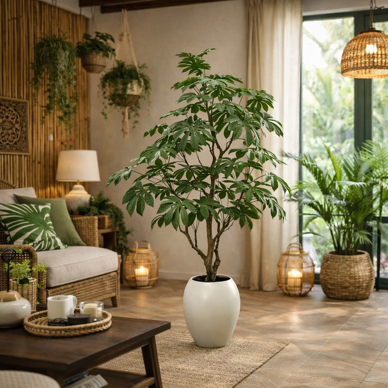 edg enzo de gasperi edg enzo de gasperi aralia vogue con vaso pianta artificiale h 230 cm verde ean 8059824607362