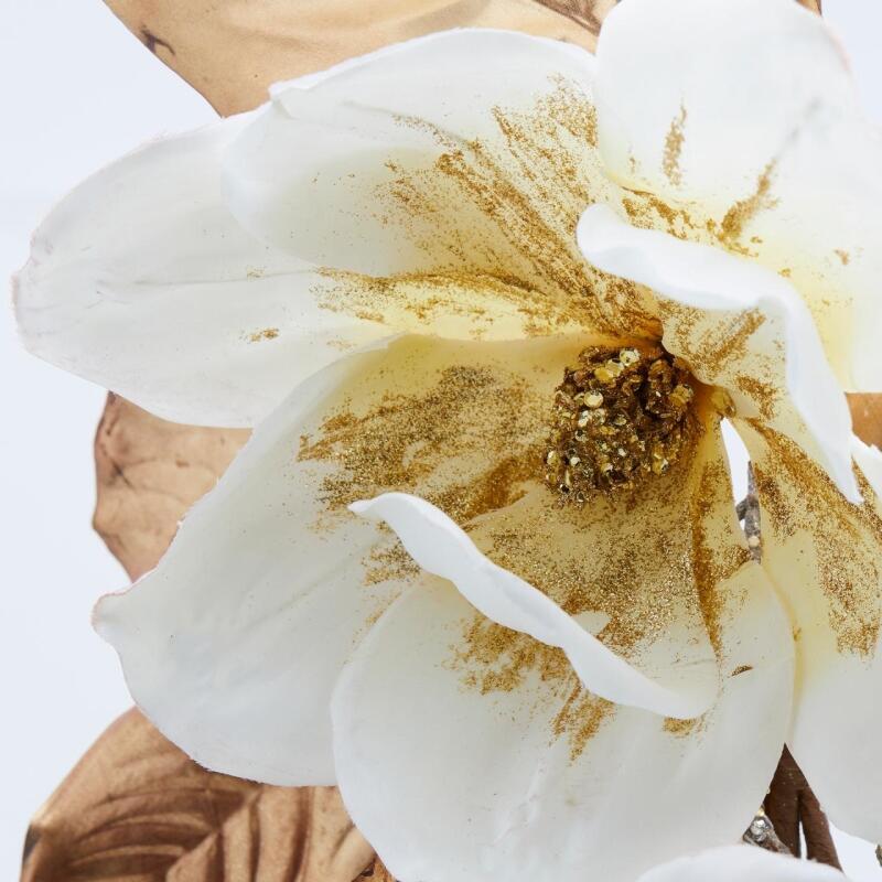 edg enzo de gasperi edg enzo de gasperi decorazione magnolia shine natalizia a goccia h 75 cm bianco oro ean 8059824205070
