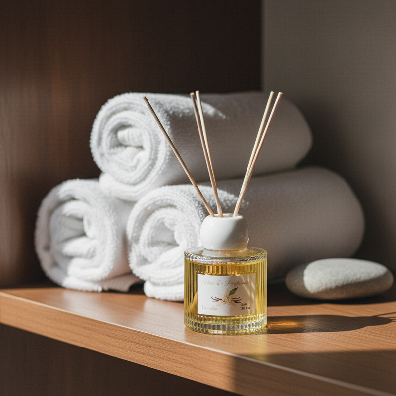 Profuma ogni ambiente con l'Etm Aroma Diffusore Vaniglia 50 ml a bastoncini: fragranza calda, design minimal, perfetto come bomboniera.