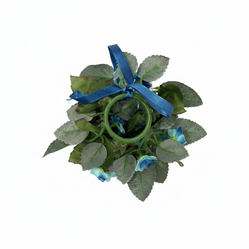 arpimex ar candlering roselline blu - giro porta candela fiori blu foglie - decorazione tavola ean 8018318016097