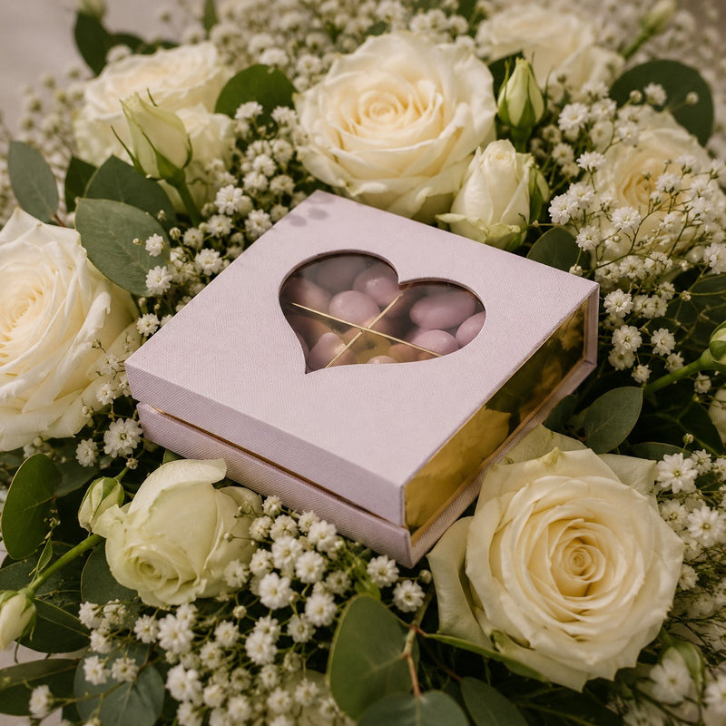 larcolaio larcolaio box telata portaconfetti 13 x 13 x 4 cm bomboniera rosa con cuore 1 pz ean 8059558632302