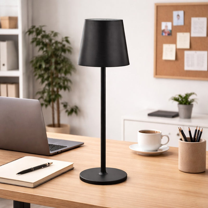larcolaio larcolaio lampada led touch ricaricabile h 38 cm 10 x 10 cm ip54 round pro nera ean 8051526263419