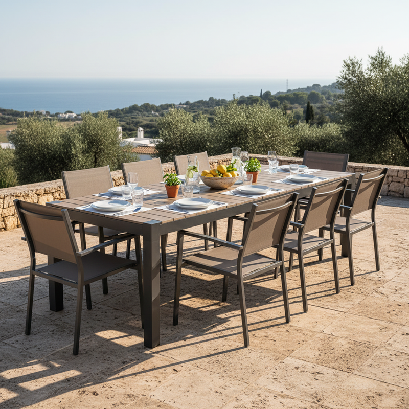 moia greenwood moia greenwood tavolo maiorca allungabile 160210x95 cm alluminio antracite con piano resin wood tavolo outdoor design moderno ean