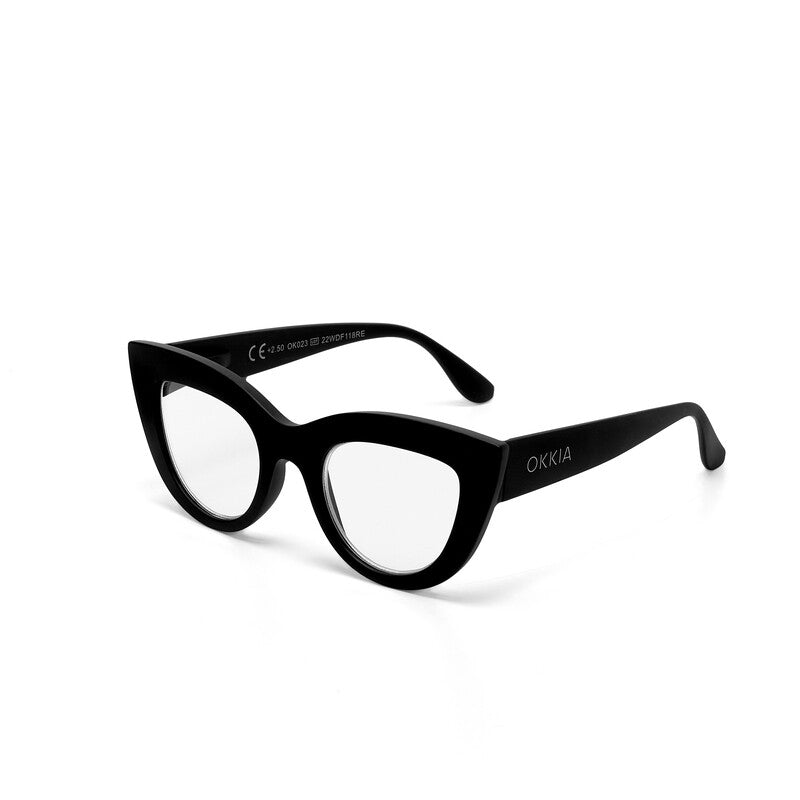 okkia okkia occhiale da lettura mod claudia premontato gatto soft touch spring nero diottrie 1 50 ean 8055773192928