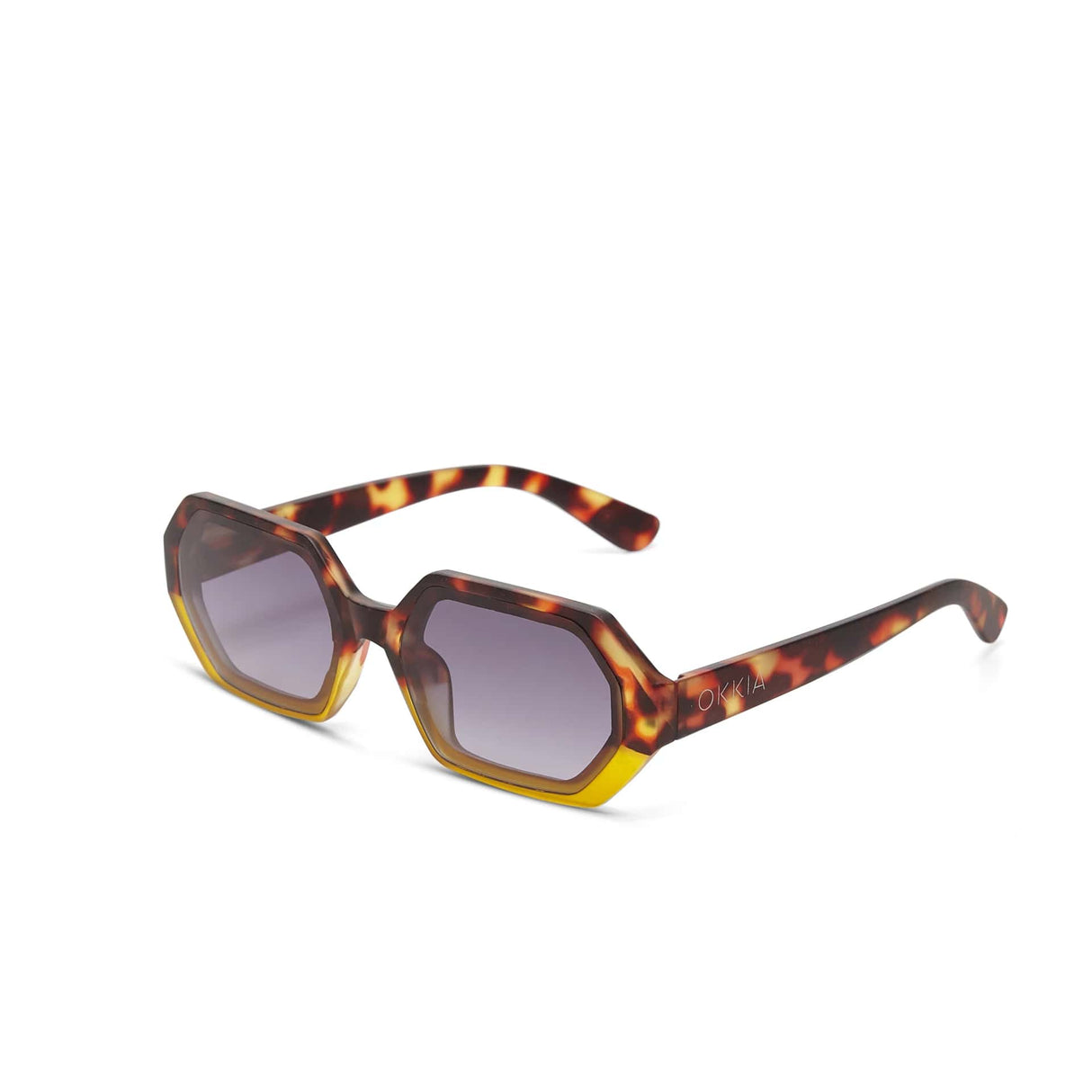 okkia okkia occhiale da sole premontato esagonale mod andrea havana yellow ean 8055773193741