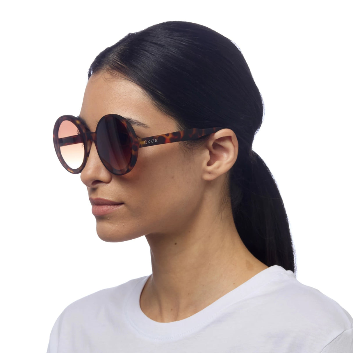 okkia okkia occhiale da sole premontato mod monica round classic havana ean 8055773197985