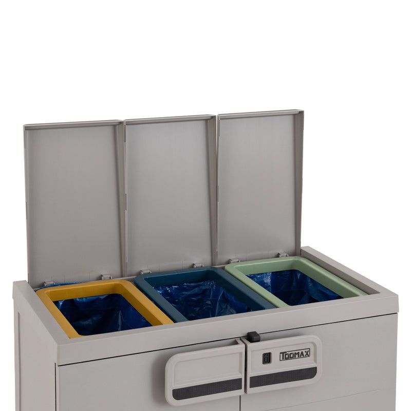 toomax toomax armadio 2 ante second life 66 x 40 cm h 88 cm grigio tortora mobile multiuso in plastica riciclata ean 8009371904551