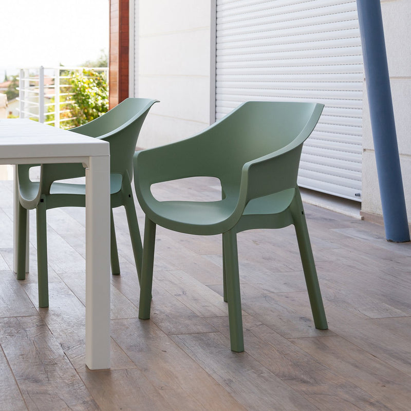 toomax toomax sedia luna verde salvia in plastica da esterno impilabile e resistente ai raggi uv ean 8009371096362