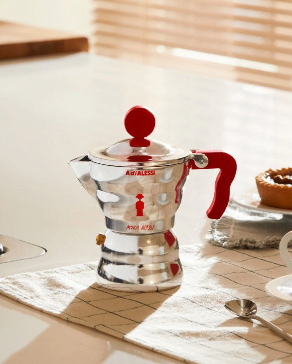 alessi alessi moka alessi caffettiera espresso 1 tazza manico e pomolo rosso ean 8003299488872