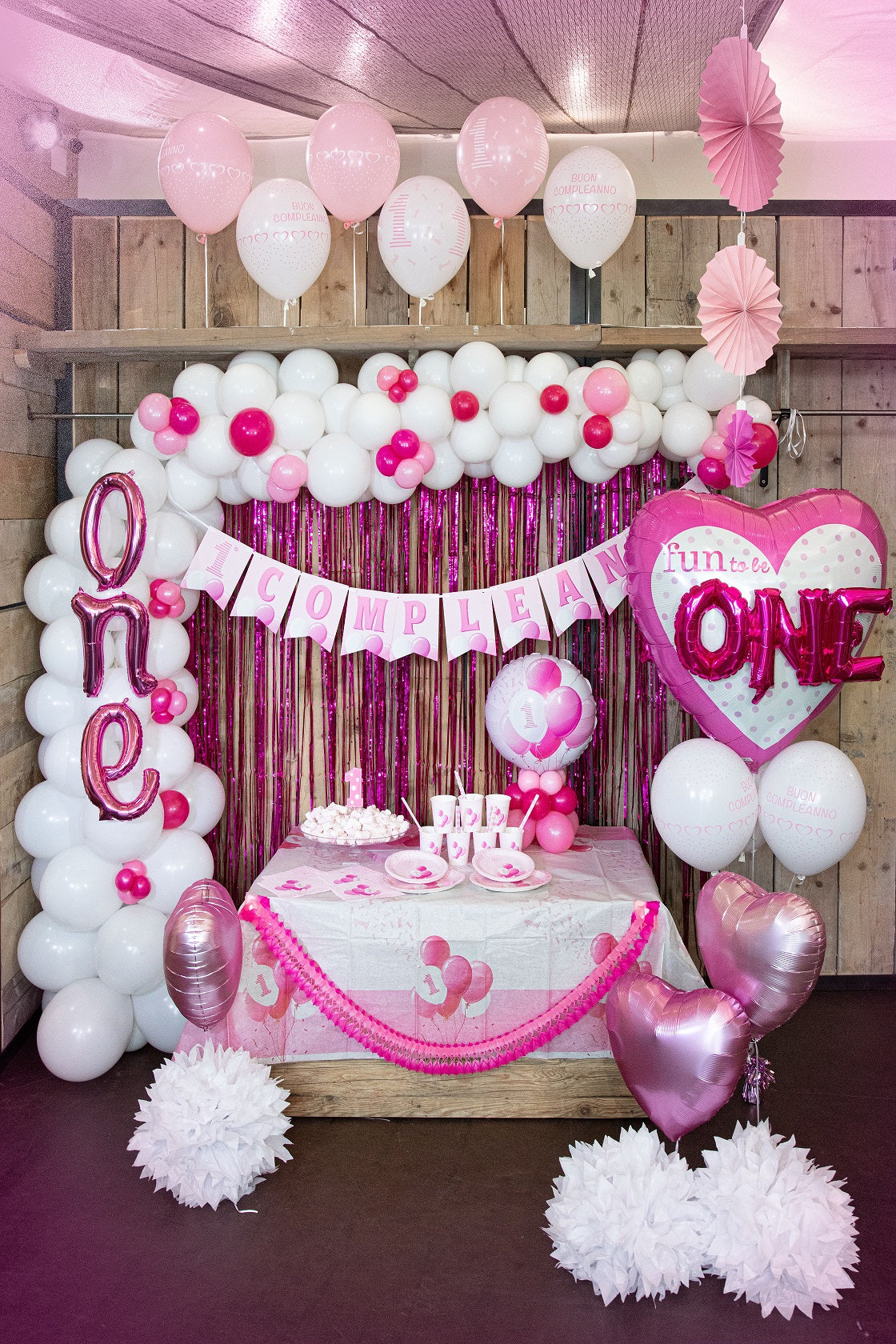 bigiemme bigiemme piatto carta d 18 cm 1 compleanno palloncini rosa cf 8 pz ean 8054317181831