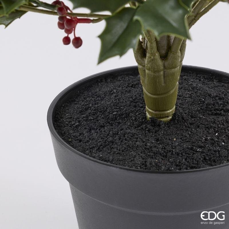 edg enzo de gasperi edg enzo de gasperi pianta artificiale agrifoglio h 129 cm con bacche e vaso anti uv verde per interno ed esterno ean 8059824655301