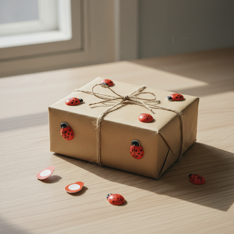 Decora pacchi regalo e bomboniere con Ghisi Roberto Coccinella Rossa Adesiva 18mm, 80 pz. Adesivo integrato, fissaggio immediato.