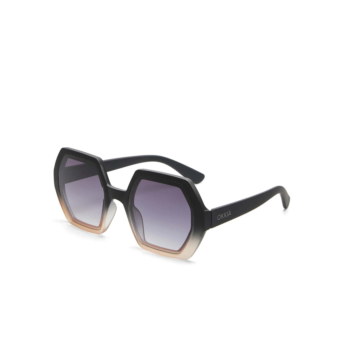 okkia okkia occhiale da sole premontato esagonale mod emma black pink ean 8055773198012