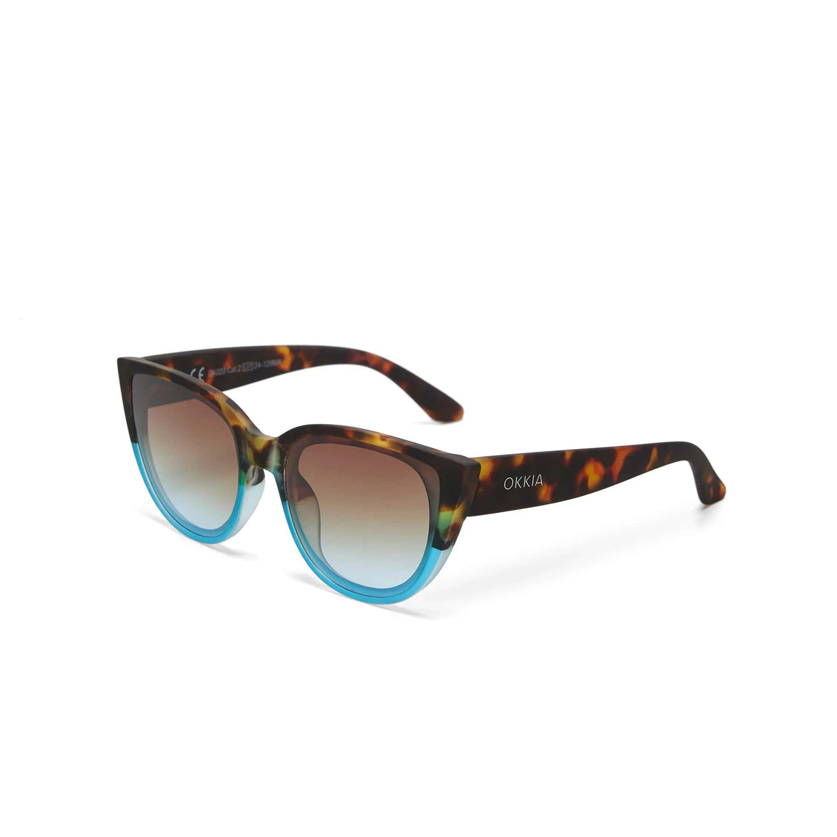 okkia okkia occhiale da sole premontato gatto lite mod silvia havana blue ean 8052862288951