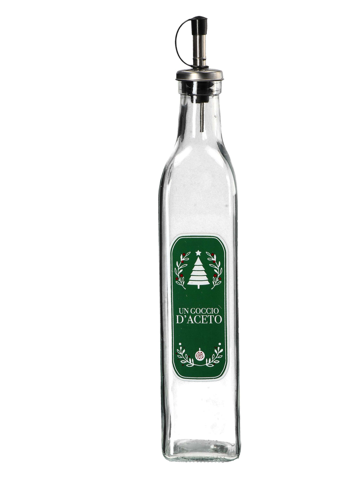 regalo italiano regalo italiano oliera o acetiera natale merry christmas ass 500 ml 6 x 6 cm h 31 cm trasparente 1 pz ean 8057586165823