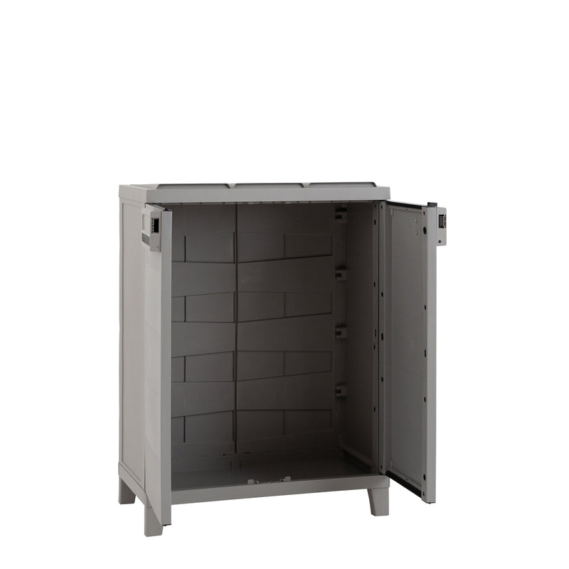 toomax toomax armadio 2 ante second life 66 x 40 cm h 88 cm grigio tortora mobile multiuso in plastica riciclata ean 8009371904551