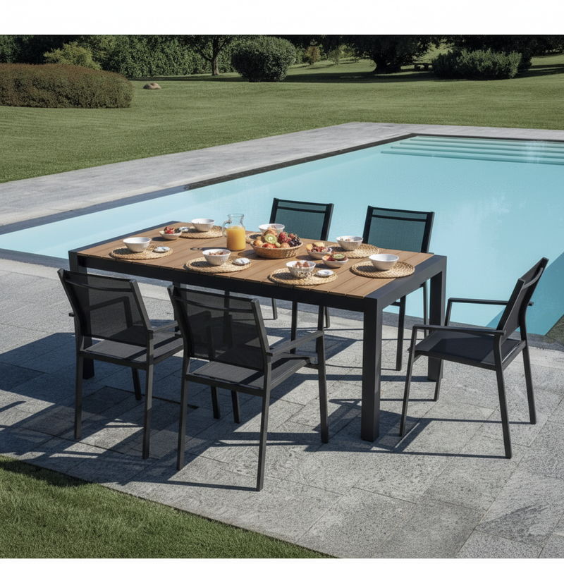 moia greenwood moia greenwood tavolo maiorca allungabile 160210x95 cm alluminio antracite con piano resin wood tavolo outdoor design moderno ean