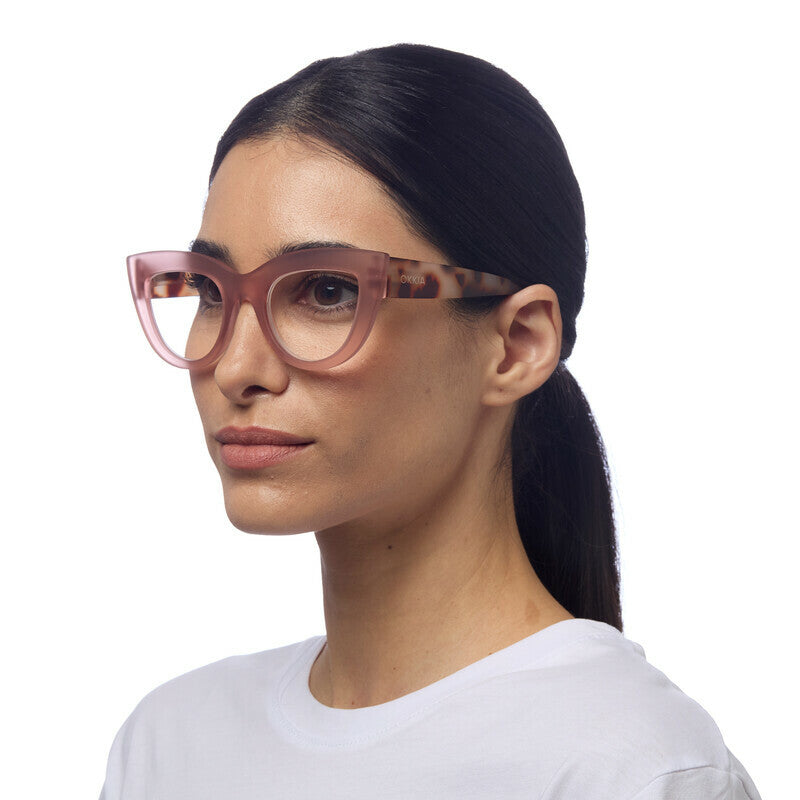 okkia okkia occhiale da lettura mod claudia premontato gatto soft touch pink havana diottrie 1 00 ean 8055773193017