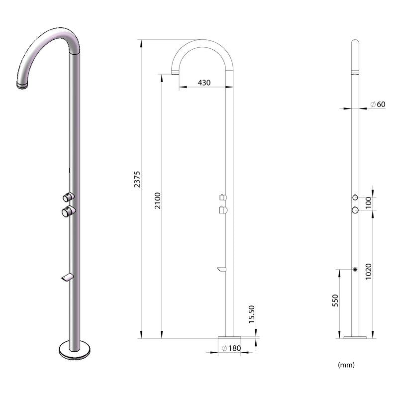 immagine-4-sined-olbia-doccia-per-esterni-in-acciaio-316l-soffione-e-lavapiedi-h-2439-cm-inox-opaco-ean-8025431152984