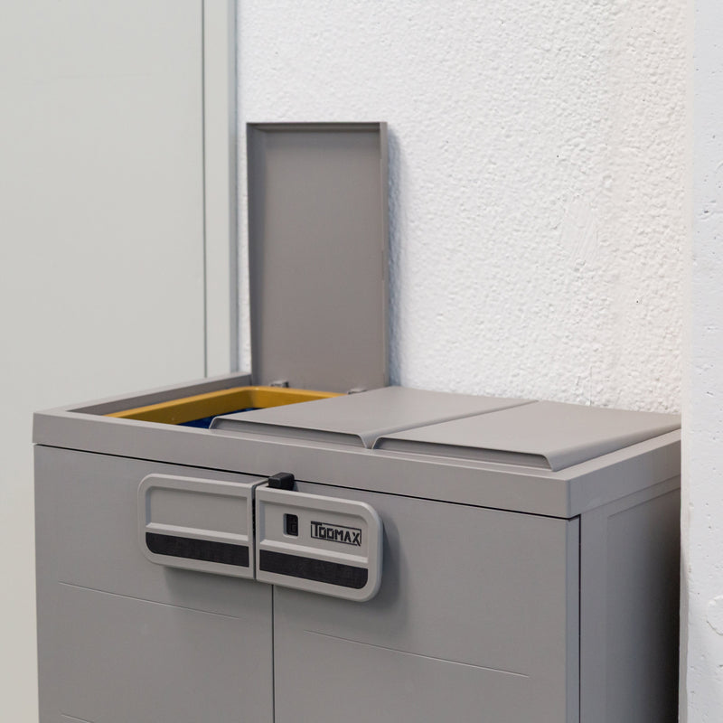 toomax toomax armadio 2 ante second life 66 x 40 cm h 88 cm grigio tortora mobile multiuso in plastica riciclata ean 8009371904551