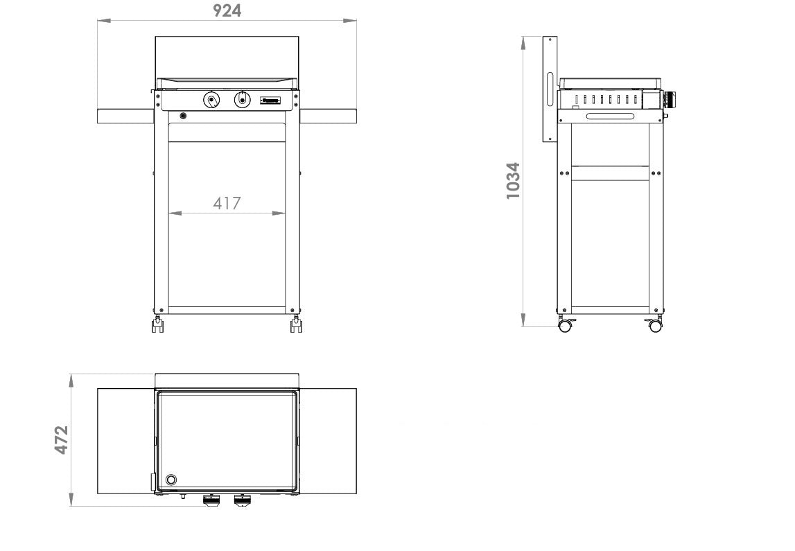 le marquier le marquier plancha a gas la plancha francaise 250 duo con carrello coperchio e ripiani edition completa ean 3339380176867