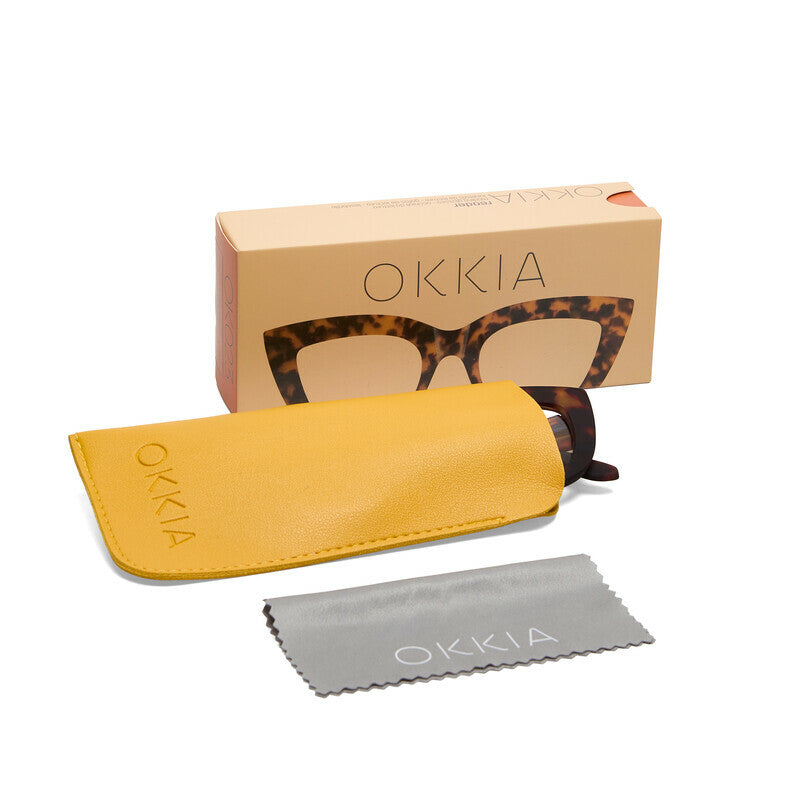 okkia okkia occhiale da lettura mod claudia premontato gatto soft touch havana diottrie 3 00 ean 8055773193109