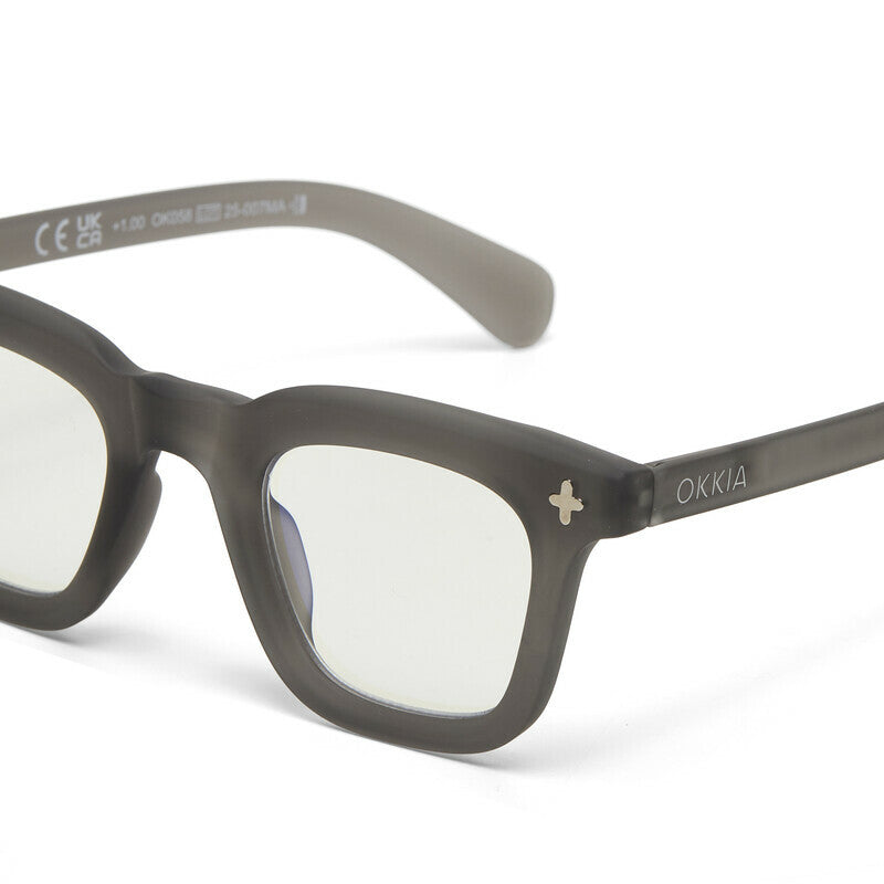 okkia okkia occhiale da lettura mod firenze premontato soft touch translucent smoke diottrie 2 50 ean 8056211374869