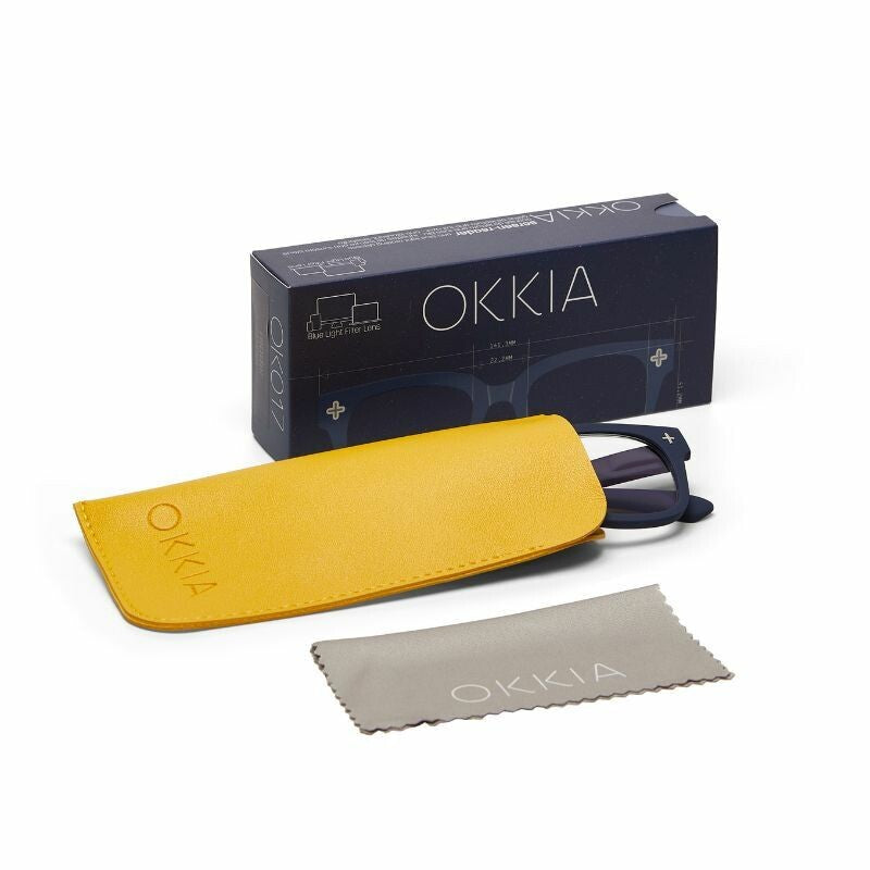 okkia okkia occhiale da lettura mod giovanni premontato soft touch spring anti luce blu magframe midnight diottrie 2 50 ean 8056211370748