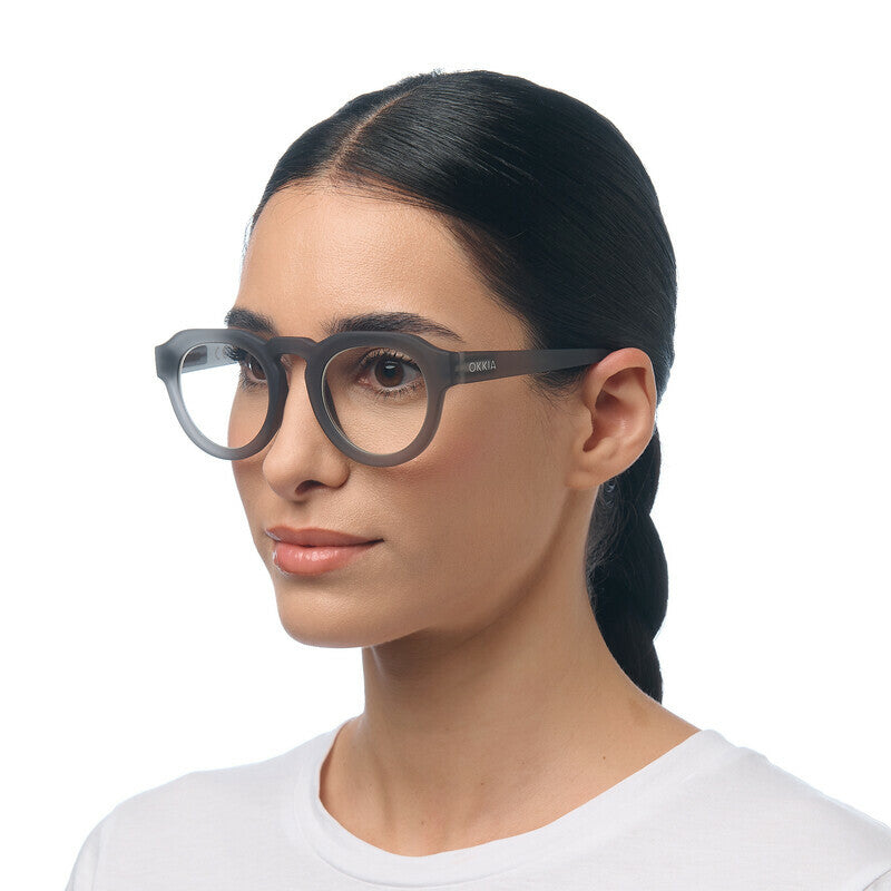 okkia okkia occhiale da lettura mod zeno premontato soft touch translucent smoke diottrie 1 00 ean 8056211375439