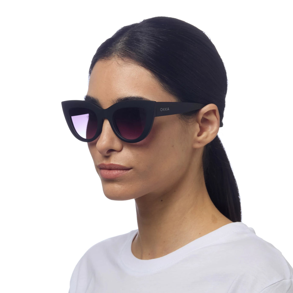 okkia okkia occhiale da sole premontato gatto big frame mod claudia black ean 8052862284830