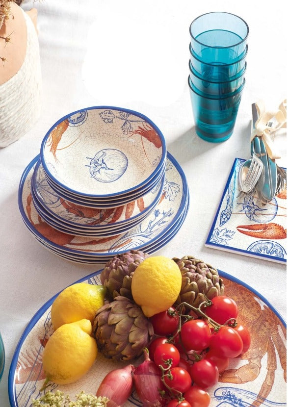 rose tulipani rose tulipani set 2 piatti fondi ocean line melamina d 19 cm ean 8018594611153